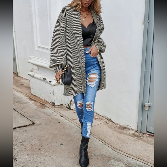 Cozy chevron pattern duster cardigan - Picture 11 of 16